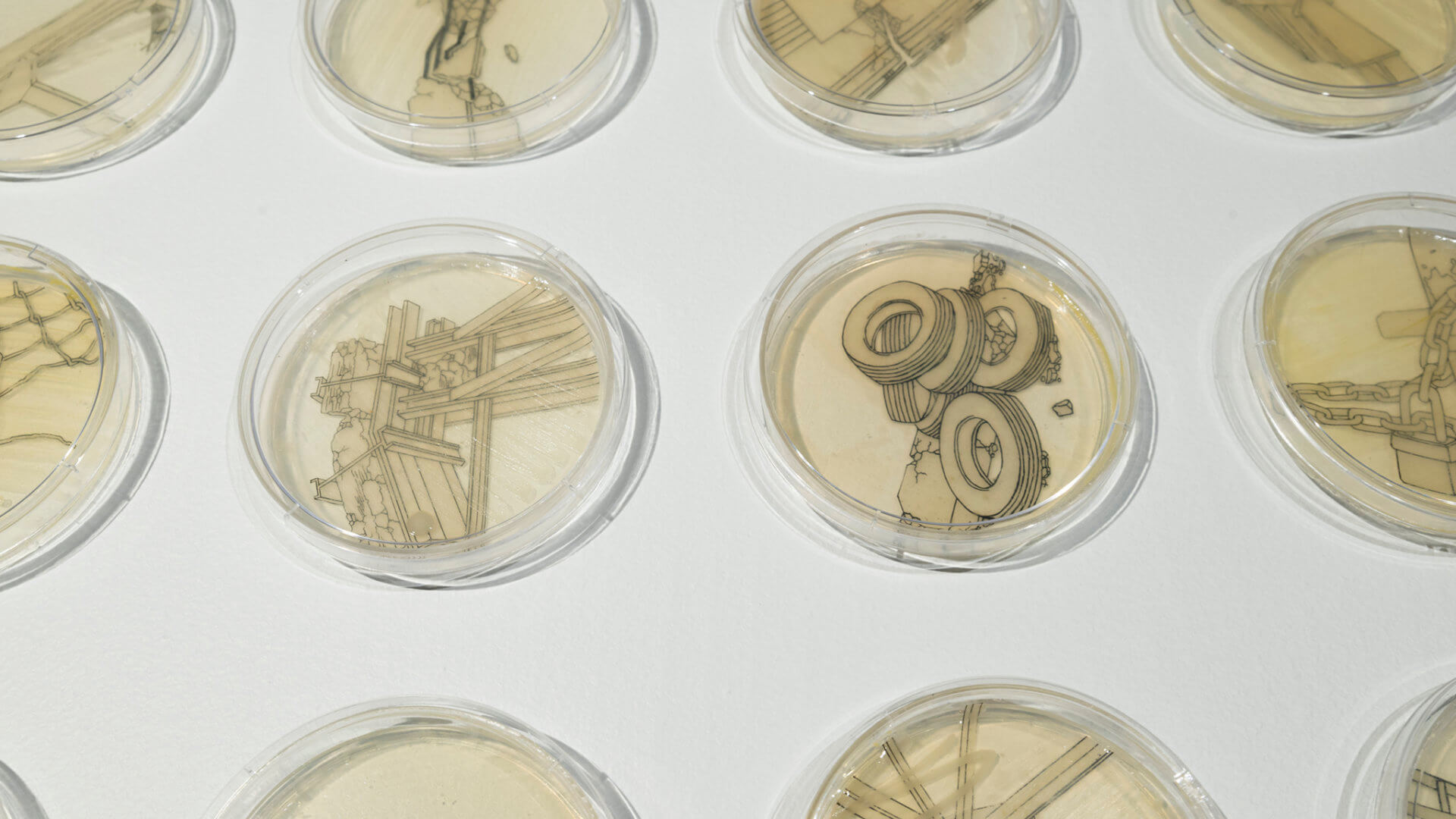 Retrograde by Jill Ho-You. Etching, bacterial culture, mixed media. 2019. Image credit: Sarah Fuller.