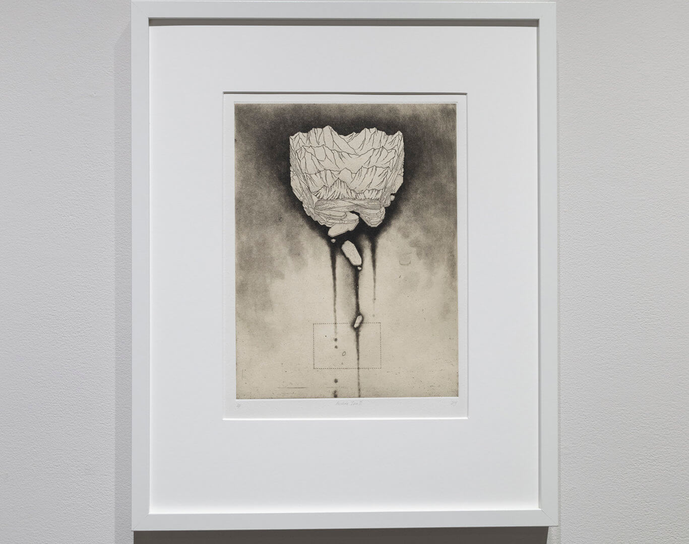 Absolute Zero II by Jill Ho-You. Etching, aquatint, spit bite and chine collé. 20 x 16". 2016. Image credit: Sarah Fuller.