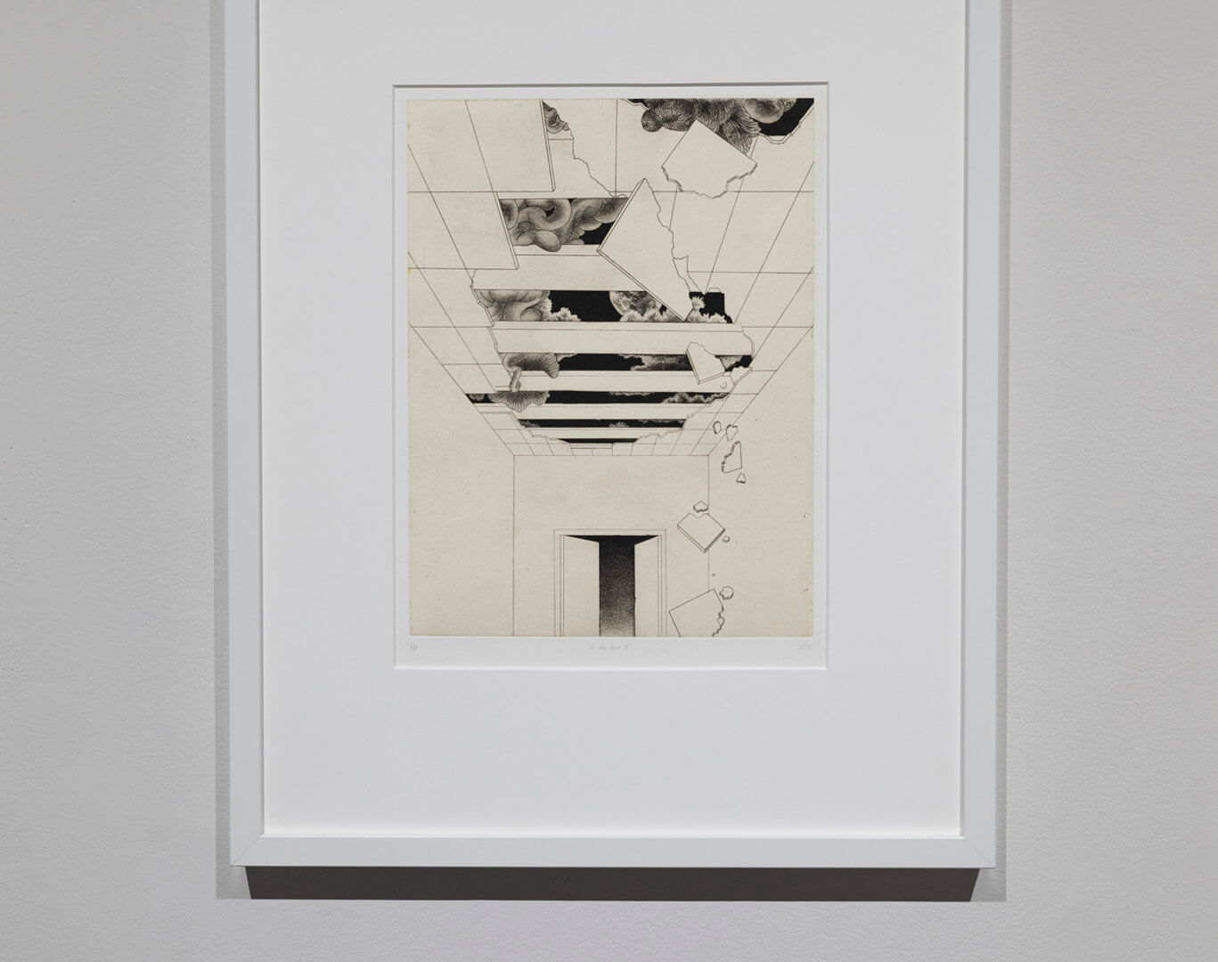 In the Dust II by Jill Ho-You. Etching, aquatint, spit bite and chine collé. 20 x 16". 2016. Image credit: Sarah Fuller.