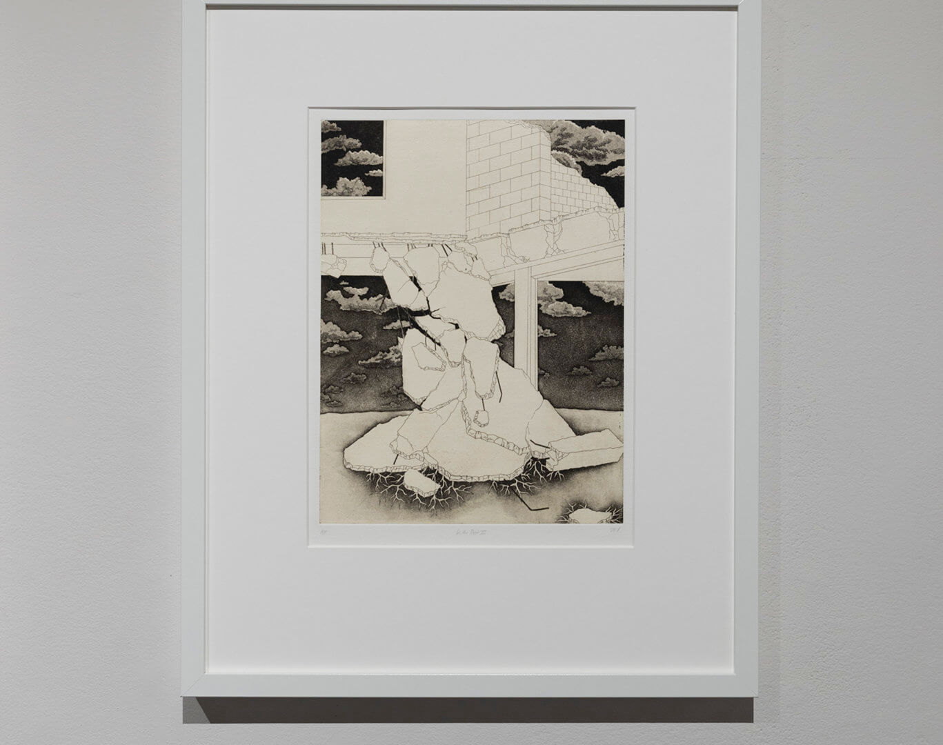 In the Dust III by Jill Ho-You. Etching, aquatint, spit bite and chine collé. 20 x 16". 2015. Image credit: Sarah Fuller.