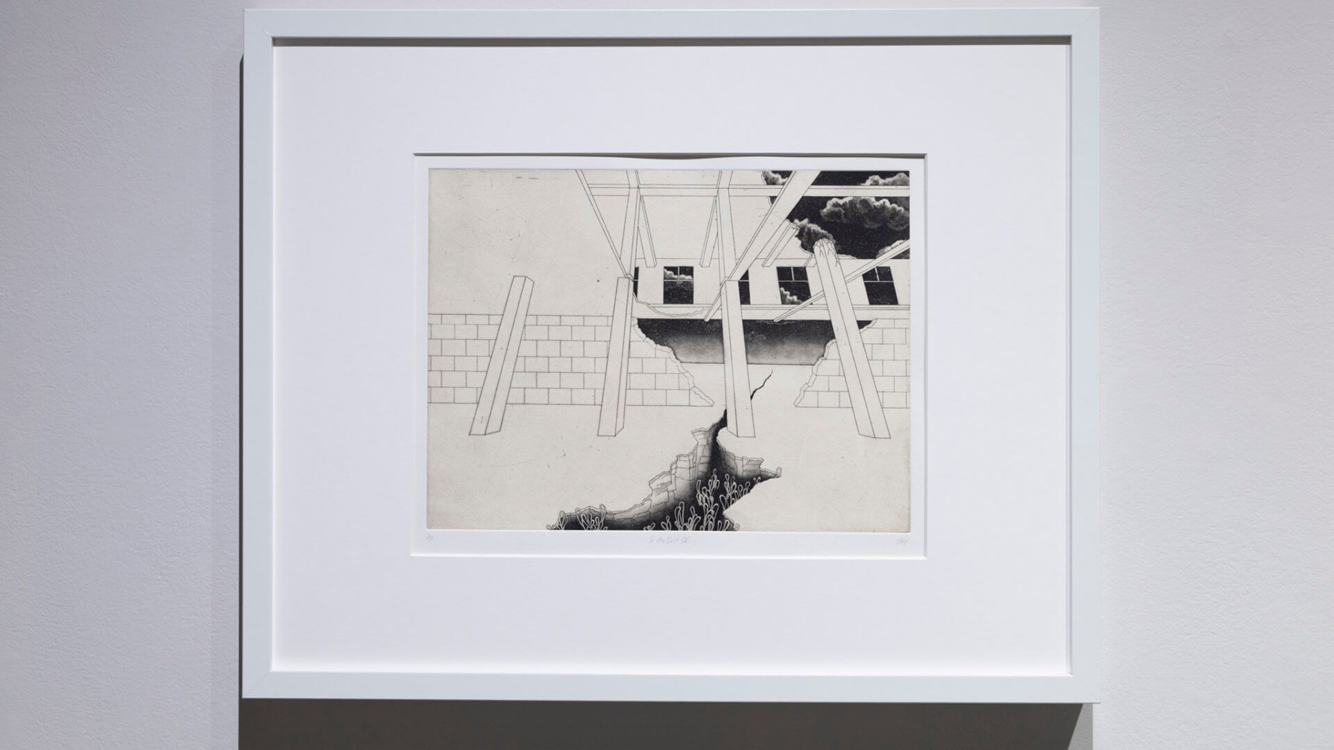 In the Dust IV by Jill Ho-You. Etching, aquatint, spit bite and chine collé. 16 x 20". 2015. Image credit: Sarah Fuller.