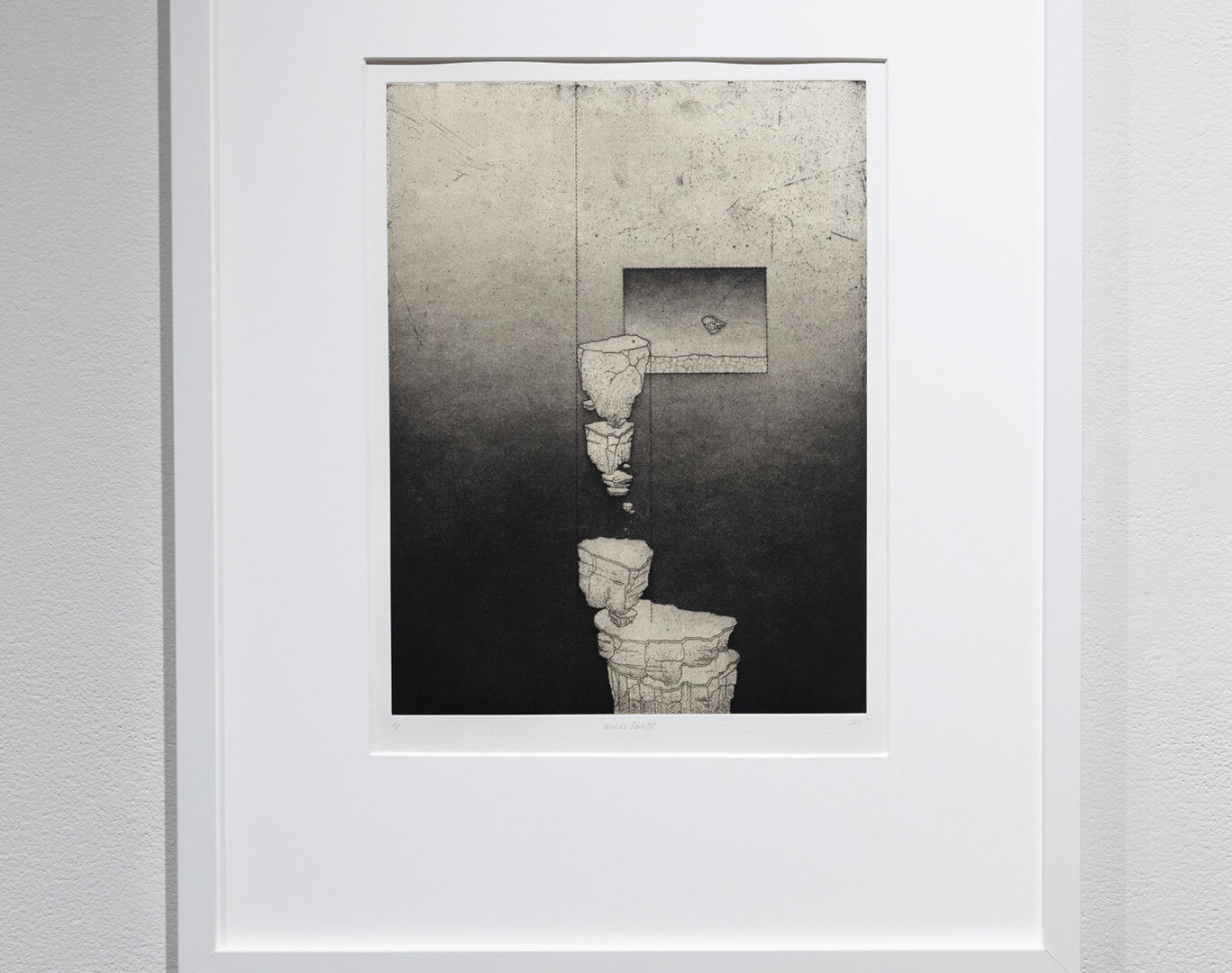 Absolute Zero IV by Jill Ho-You. Etching, aquatint, spit bite and chine collé. 20 x 16". Image credit: Sarah Fuller.