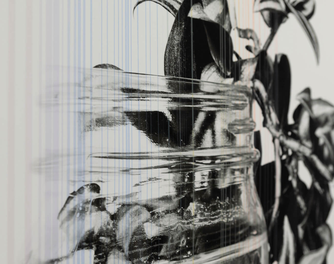 Detail of Futures Barren Film Stills: I by April Dean. Inkjet and screen print. 36 x 24". 2019. Image credit: Sarah Fuller.