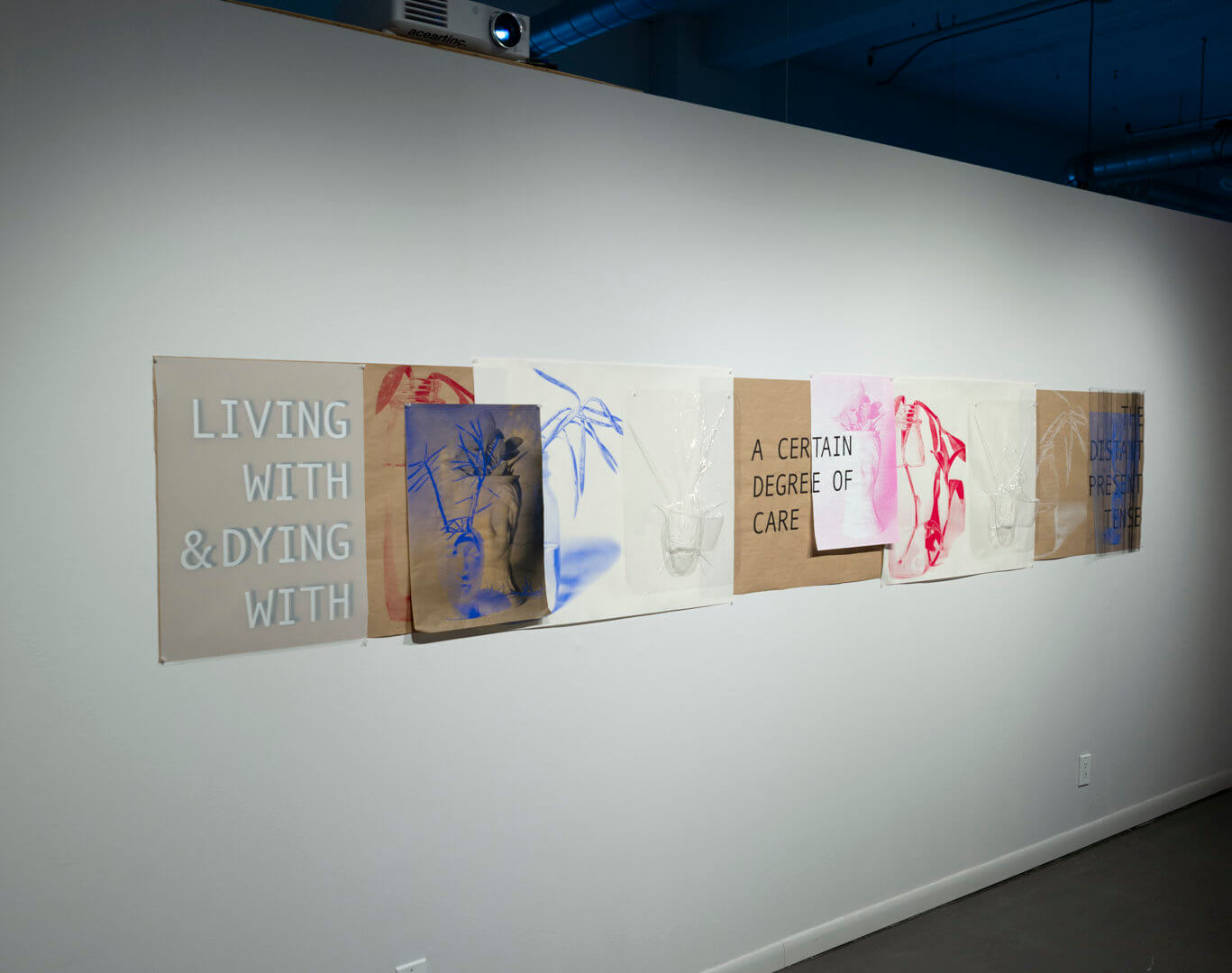 Living With by April Dean. Screen prints and plastic vacuum forms. Approx. 24 x 13'. 2021. Image credit: Sarah Fuller.