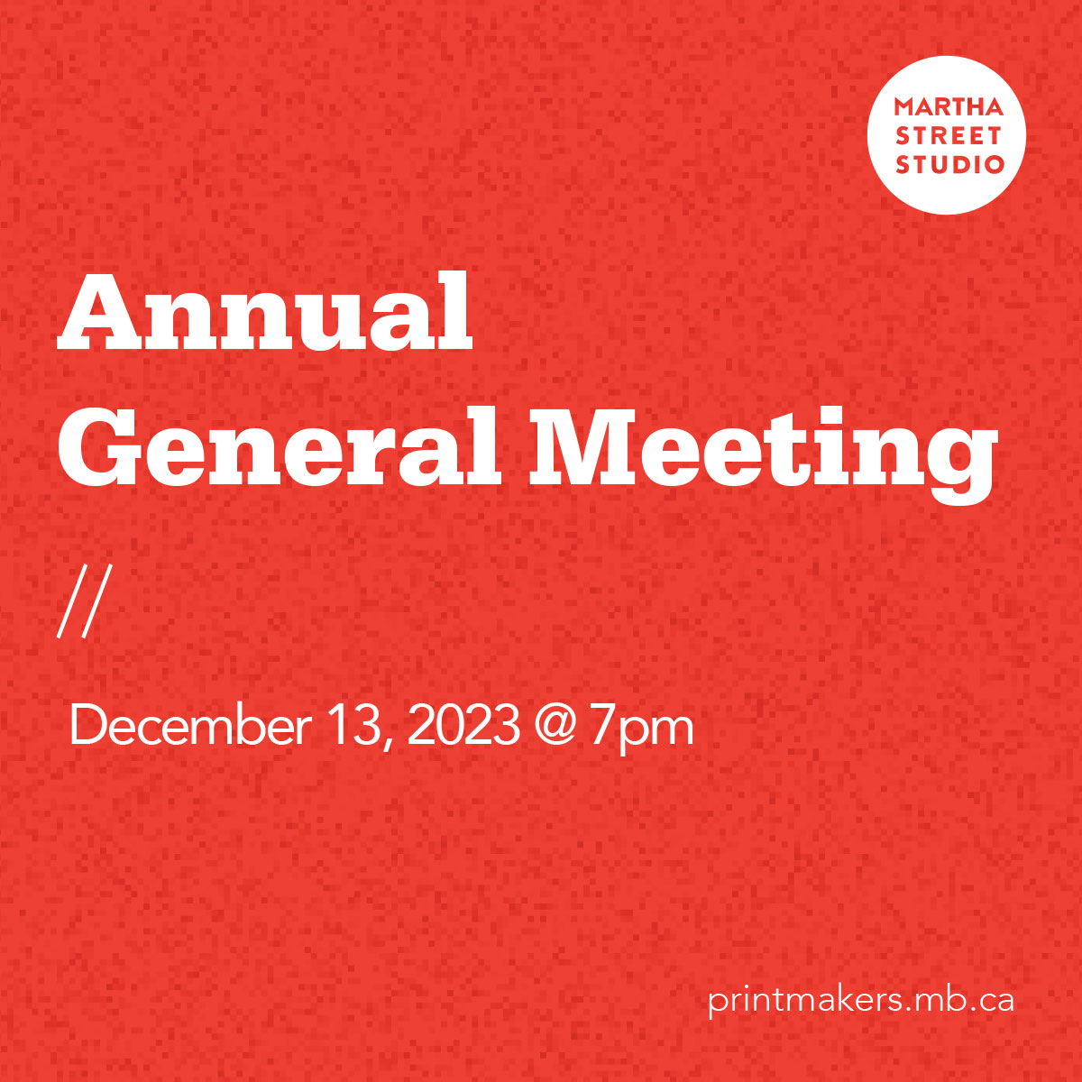 Martha Street Studio Annual General Meeting